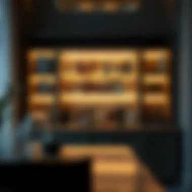 The Modern Home Bar: Integrating Lighted Shelves Modern home bar with integrated lighted shelves