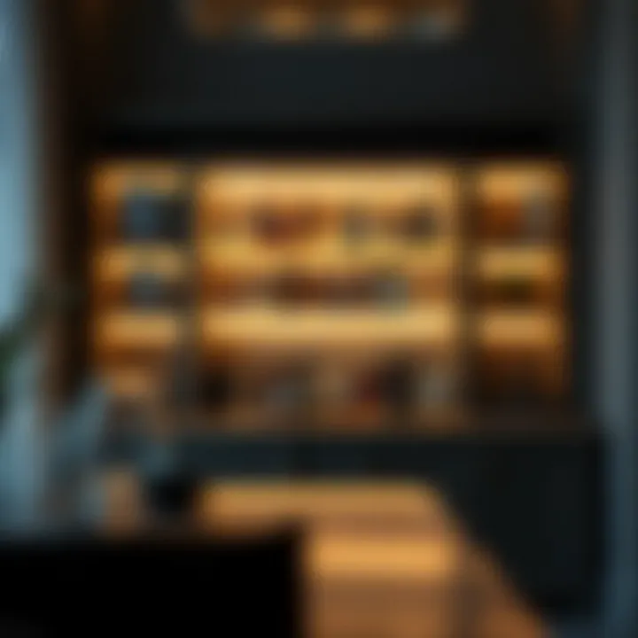 The Modern Home Bar: Integrating Lighted Shelves Modern home bar with integrated lighted shelves