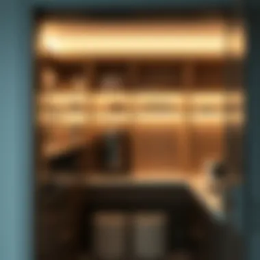 Energy-efficient smart lighting system installed in a pantry, highlighting innovation in design.