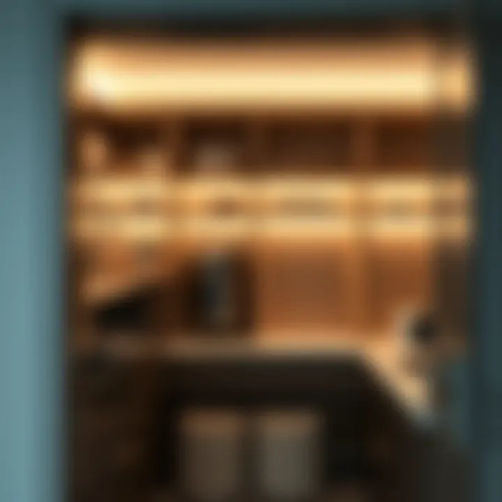 Energy-efficient smart lighting system installed in a pantry, highlighting innovation in design.