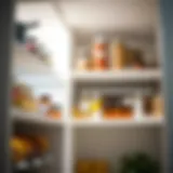 Sleek under-shelf LED lighting illuminating pantry shelves filled with jars and spices.