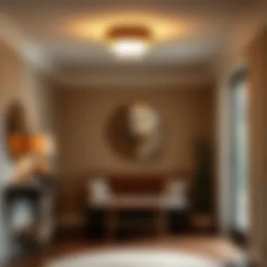 Warm Ceiling Fixtures for Entryways Charming ceiling fixtures adding warmth to an entryway.