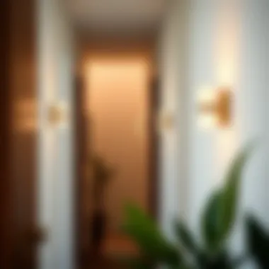 Stylish Wall Sconces for Narrow Hallways Sleek wall sconces enhancing a narrow corridor.