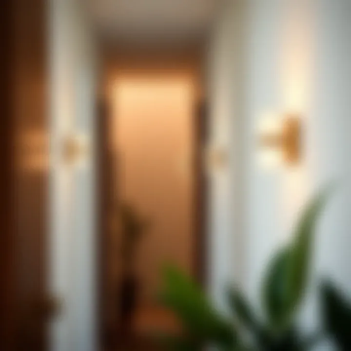 Stylish Wall Sconces for Narrow Hallways Sleek wall sconces enhancing a narrow corridor.