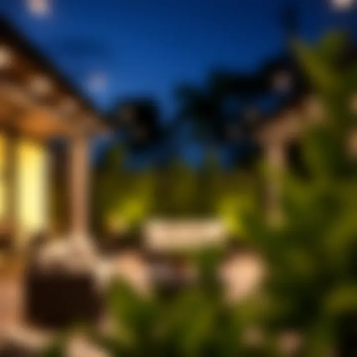 Dramatic Recessed Lighting in Outdoor Seating Dramatic outdoor seating space featuring recessed lighting for visual impact