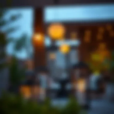 Stylish Lanterns in Modern Design Modern outdoor area showcasing stylish lanterns enhancing the design