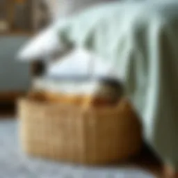 Elegant woven basket for under bed storage