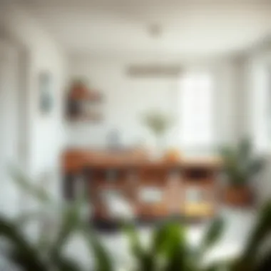 Elegant laundry room table blending functionality with modern design