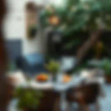 Cozy and intimate outdoor dining setting.