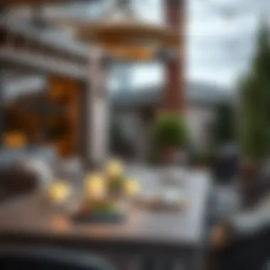 Beautifully designed outdoor dining accessories enhancing ambiance.