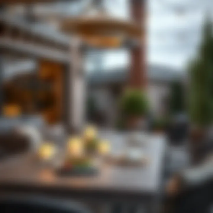 Beautifully designed outdoor dining accessories enhancing ambiance.