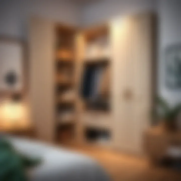 Innovative storage solutions within a small corner wardrobe