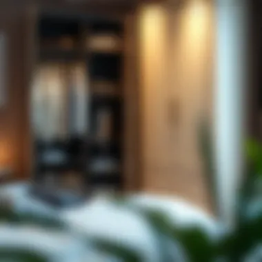 Organized small corner wardrobe demonstrating effective space utilization