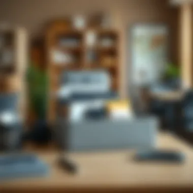 Functionality Meets Style in Workspaces Functional mini organizer box in a modern workspace