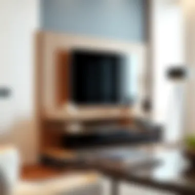 Contemporary wall mount TV stand featuring unique design elements