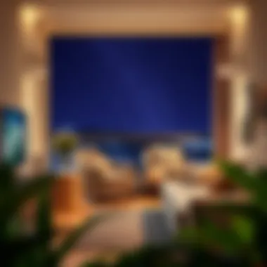 Starry Night Ambiance in Interior Spaces A beautifully designed room illuminated by a starry night projector