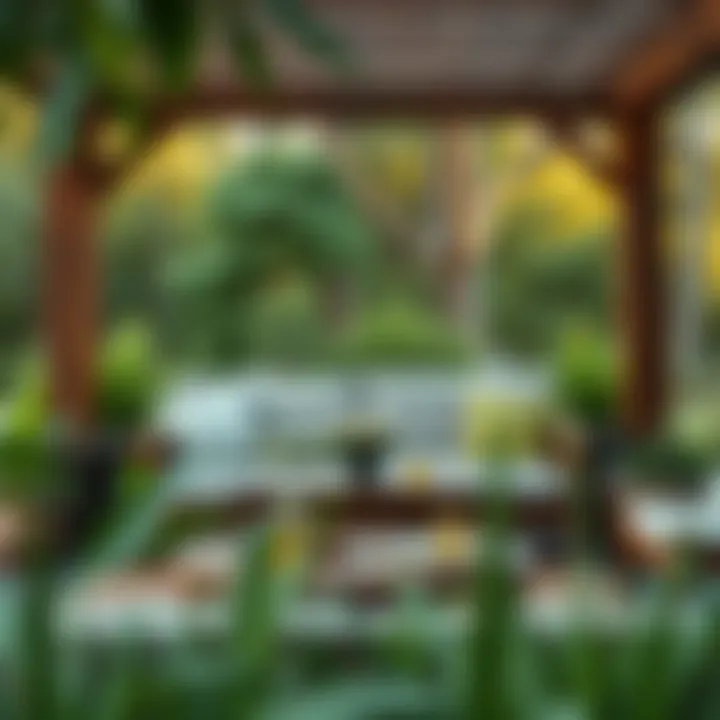 Cozy outdoor couch 2 seater surrounded by greenery