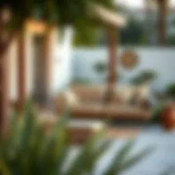 Elegant outdoor couch 2 seater on a patio