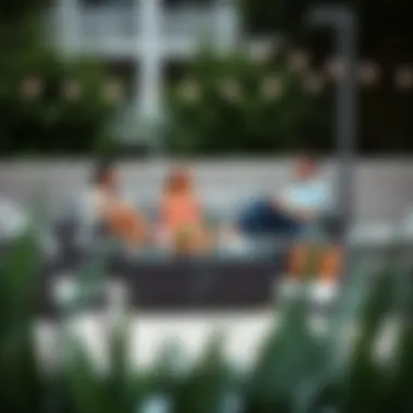 Gathering around an outdoor couch 2 seater
