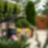 Elegant outdoor trash can cover enhancing garden aesthetics