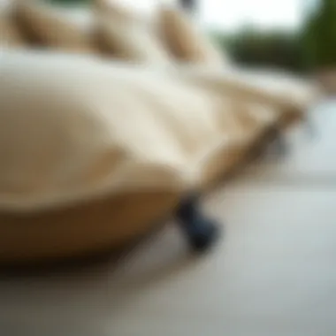 Close-up of Velcro fasteners on cushions