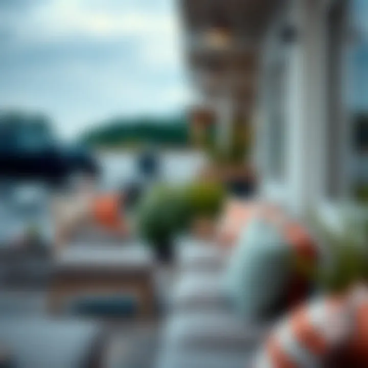 Outdoor seating area showcasing stylish Velcro cushions