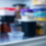 Variety of Plastic Containers for a Tidy Fridge Assorted plastic containers for refrigerator organization