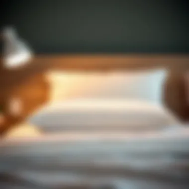 Demonstration of proper pillow height for side sleeping position.