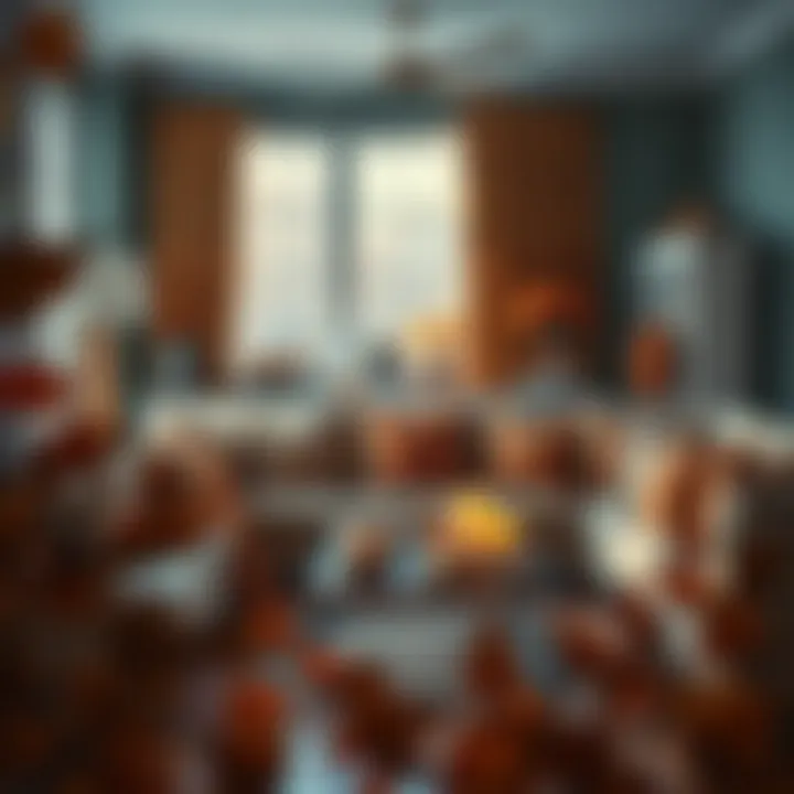 Autumn Serenity: A Living Room Embracing Pumpkin Spice Cozy living room adorned with pumpkin spice candles