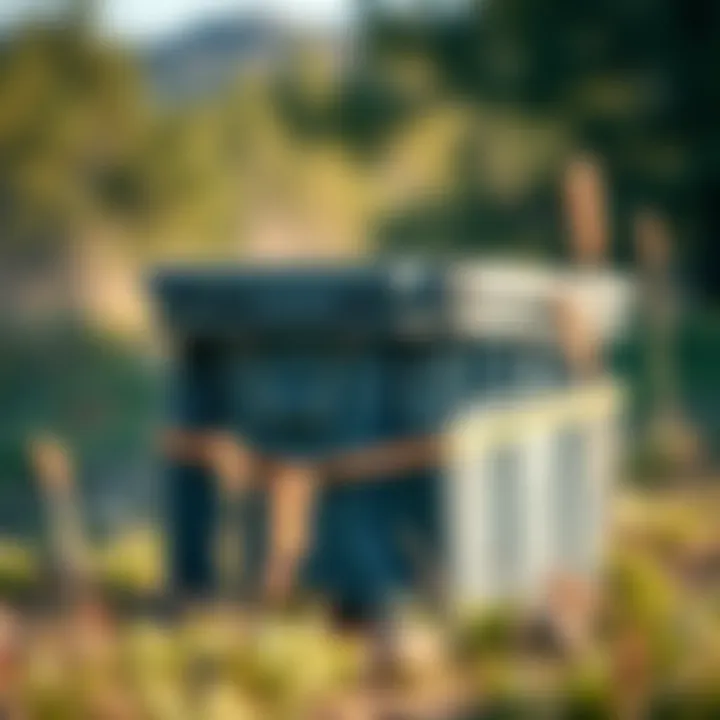 Robust rugged storage tote in an outdoor setting