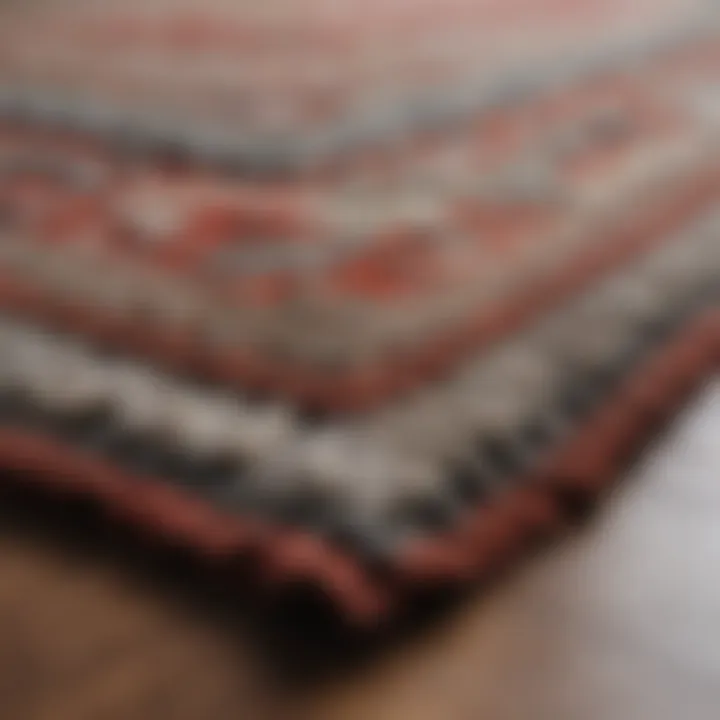 Close-up of a textured rug that adds comfort