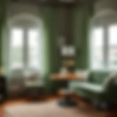 Harmonious Color Coordination with Sage Green Cafe Curtains Harmonious color coordination featuring sage green cafe curtains with matching decor