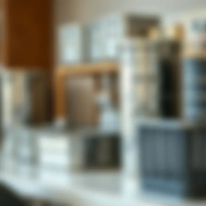 Efficient Organization with Small Steel Containers Various small steel containers organized in a stylish setting