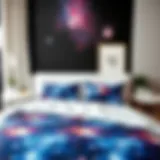A stunning galaxy-themed twin bedding set
