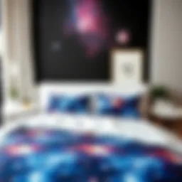 A stunning galaxy-themed twin bedding set