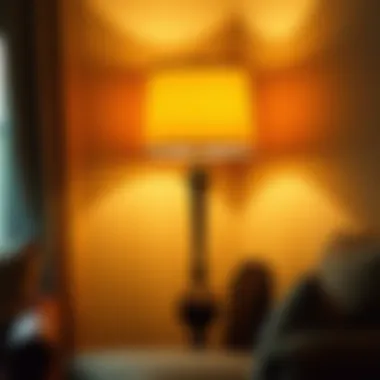 Vintage-inspired stand-alone lamp with a warm glow illuminating a cozy corner