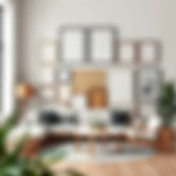 A variety of standard size poster frames displayed in a modern interior setting