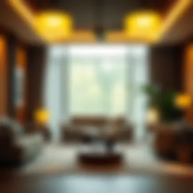 Stylish interior design featuring warm lighting