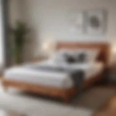Multifunctional Temporary Bed Frame in Living Room An elegant living space showcasing a multifunctional temporary bed frame