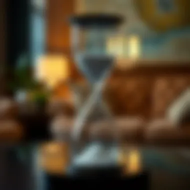 Artistic representation of an hourglass symbolizing time and culture