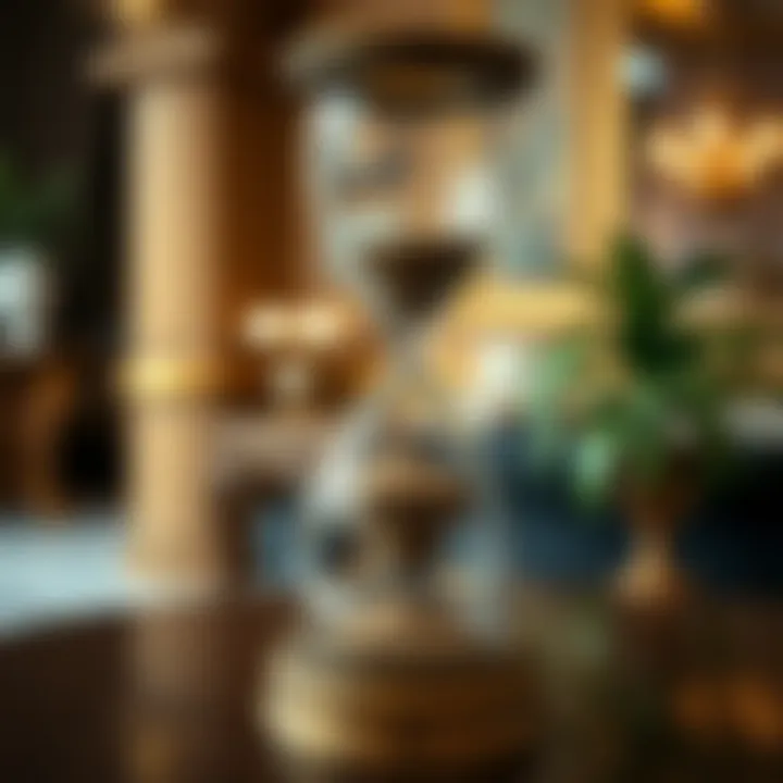 Elegant large hourglass with intricate design