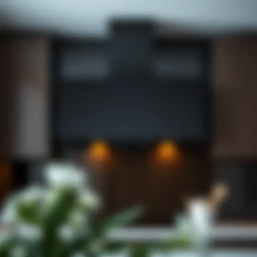 Sleek black kitchen hood against a modern kitchen backdrop