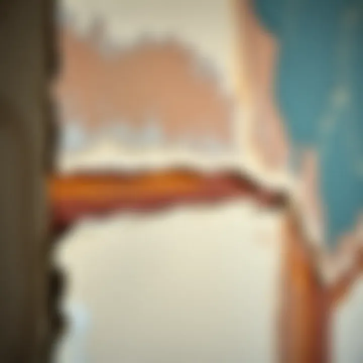 A close-up view of texture and layering techniques on a large canvas