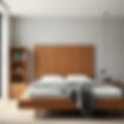 Elegant bedframe with integrated bookcase showcasing modern design