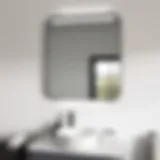 Sleek black bathroom mirror with integrated lighting showcasing a modern design