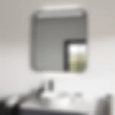 Sleek Modern Black Bathroom Mirror with Light Sleek black bathroom mirror with integrated lighting showcasing a modern design