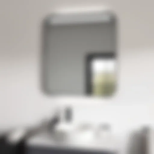 Sleek Modern Black Bathroom Mirror with Light Sleek black bathroom mirror with integrated lighting showcasing a modern design