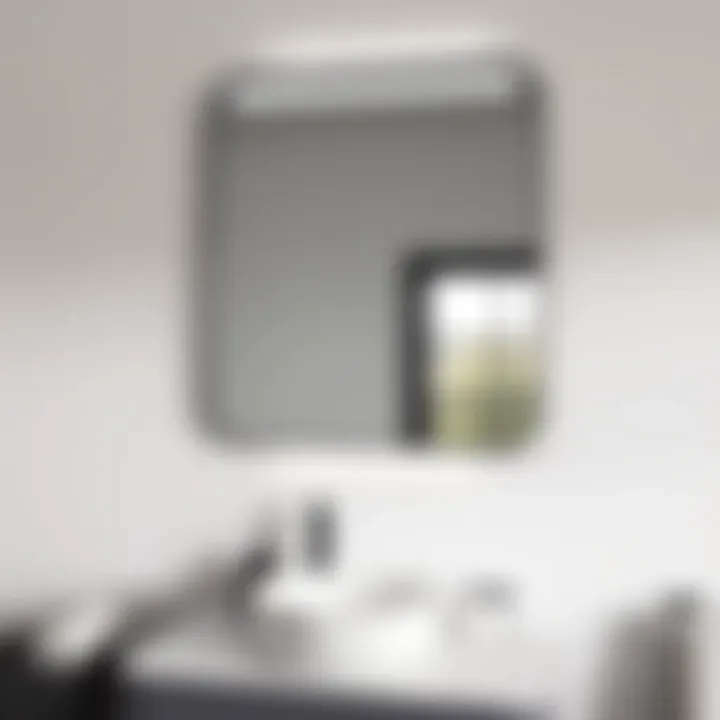 Sleek Modern Black Bathroom Mirror with Light Sleek black bathroom mirror with integrated lighting showcasing a modern design