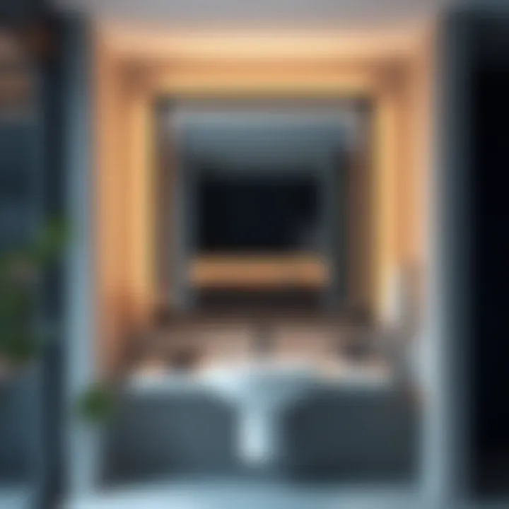 Stylish Ambient Lighting in a Contemporary Black Bathroom Mirror Stylish black bathroom mirror with ambient lighting in a contemporary setting