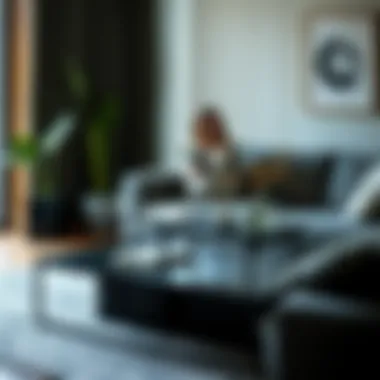 Practical Usability of Tiered Coffee Tables Functional use of a black tiered coffee table in daily life